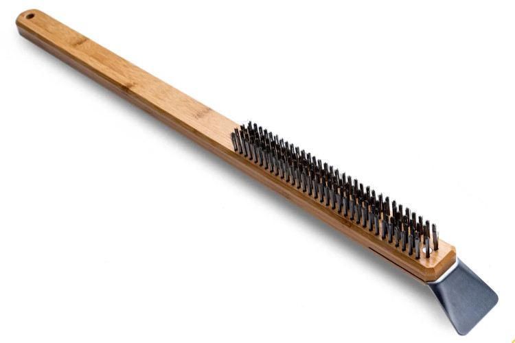 Brosse m&eacute;tallique Ooni 60cm 2-en-1 pour four &agrave; pizza et barbecue