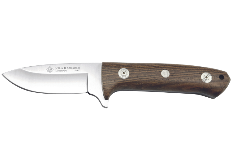 Couteau Puma IP Pollux II Oak 307609 lame 9cm manche bois de bocote + &eacute;tui en cuir