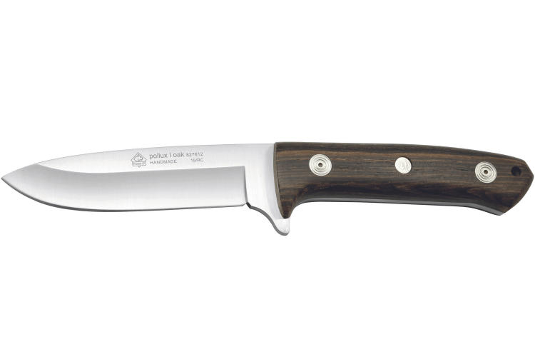 Couteau Puma IP Pollux I Oak 307612 lame 11,7cm manche bois de bocote + étui en cuir