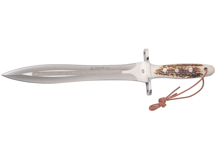 Couteau Puma IP Catcher Stag 304927 lame 27cm manche bois de cerf + &eacute;tui en cuir