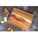 Planche à découper Wusaki en acacia double face avec rigoles 41x31cm