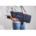 Mallette de cuisinier vide Wusaki denim et cuir pour couteaux et ustensiles - 16 places