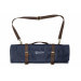 Mallette de cuisinier vide Wusaki denim et cuir pour couteaux et ustensiles - 16 places