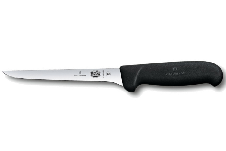 Couteau &agrave; d&eacute;sosser Victorinox 5.6403.12 lame us&eacute;e &eacute;troite 12cm manche fibrox noir