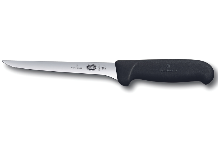 Couteau &agrave; d&eacute;sosser Victorinox 5.6403.15 lame us&eacute;e &eacute;troite 15cm manche fibrox noir