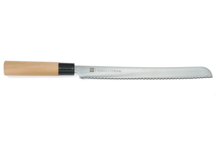 Couteau &agrave; pain japonais Chroma Haiku 25cm manche Honoki