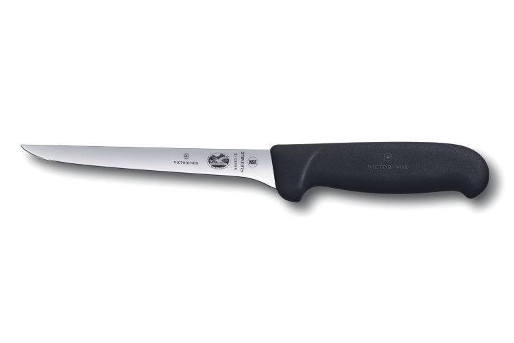 Couteau &agrave; d&eacute;sosser Victorinox 5.6413.15 lame flexible inox 15cm manche fibrox noir
