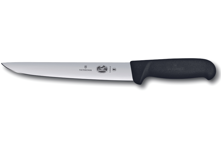 Couteau &agrave; saigner/d&eacute;couper Victorinox 5.5503.20 lame 20cm manche fibrox noir