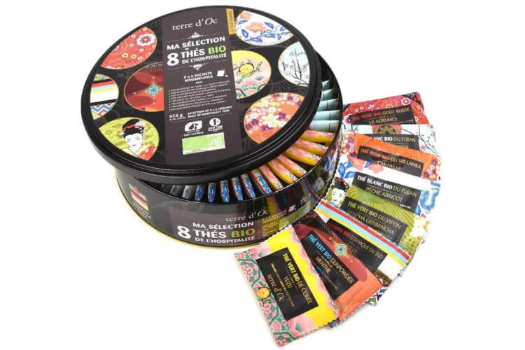 Coffret de 48 sachets de thé bio Terre d'Oc thés de l'hospitalité - Édition 2022