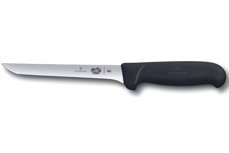Couteau &agrave; d&eacute;sosser Victorinox 5.6303.15 lame us&eacute;e 15cm manche fibrox noir
