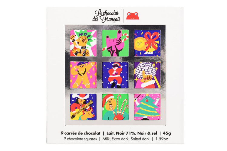 Coffret de 9 carr&eacute;s de chocolat Le Chocolat des fran&ccedil;ais - 45g
