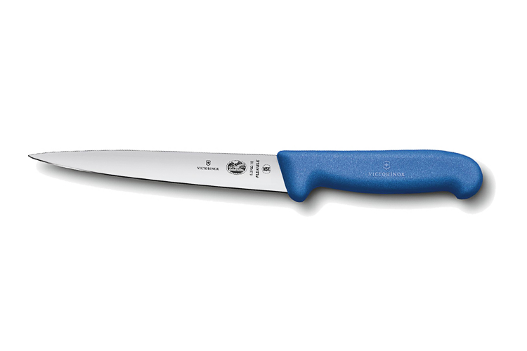 Couteau &agrave; d&eacute;nerver/filet de sole Victorinox 5.3702.20 lame flexible 20cm fibrox bleu