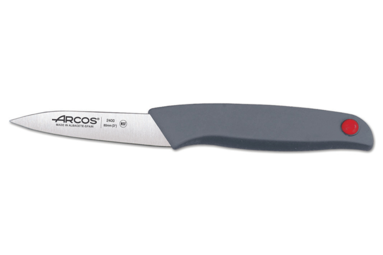Couteau d'office &eacute;plucheur professionnel Arcos Colour Prof 240000 lame 8cm manche en PP