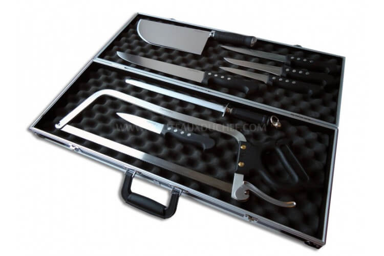 Malette de 8 couteaux professionnels pour bouchers BARGOIN Manche ABS