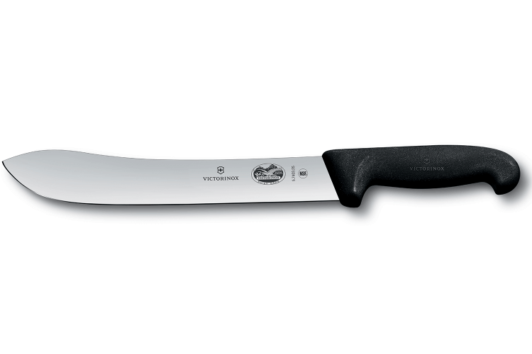 Couteau de boucher Victorinox 5.7403.25 lame pointe large 25cm manche fibrox noir