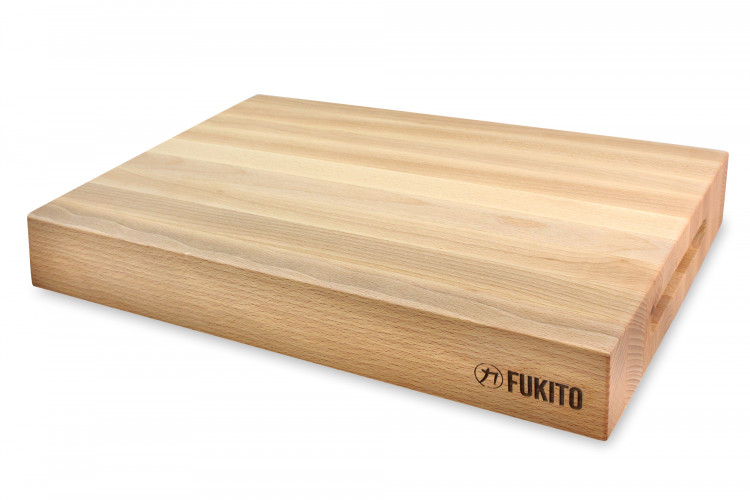 Billot de cuisine Fukito en bois de h&ecirc;tre certifi&eacute; FSC - 45 x 30 x 6,2 cm