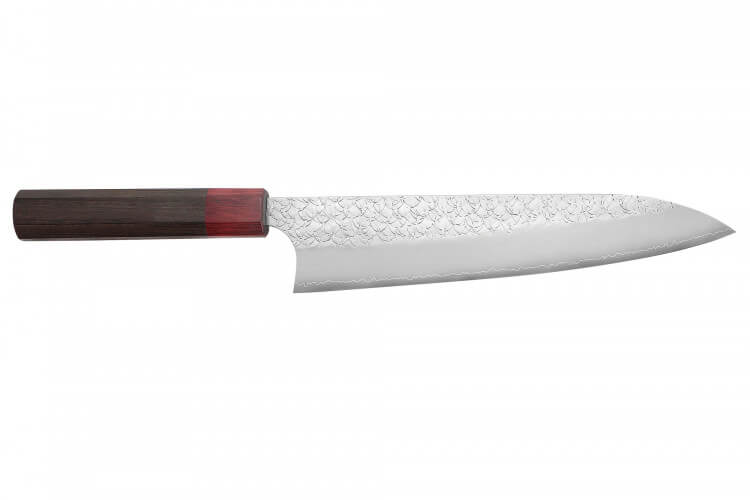 Couteau de chef japonais artisanal Yoshimi Kato SG2 Tsuchime 21cm