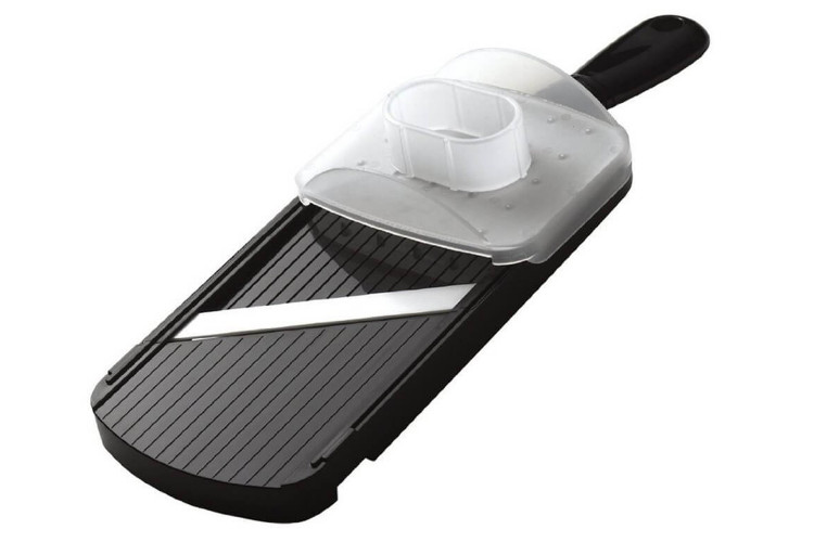 Mandoline c&eacute;ramique KYOCERA noire r&eacute;glable avec prot&egrave;ge doigts