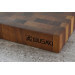 Billot de cuisine Wusaki en bois de noyer damier - 35 x 35 x 4 cm