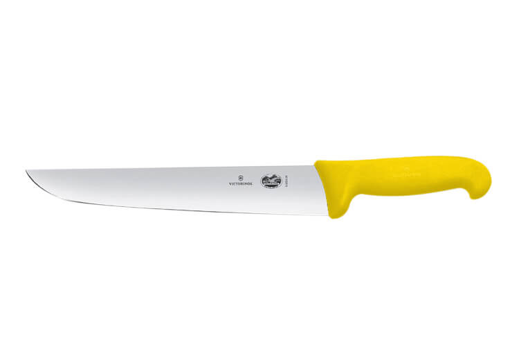 Couteau de boucher Victorinox 5.5208.23 lame 23cm manche fibrox jaune
