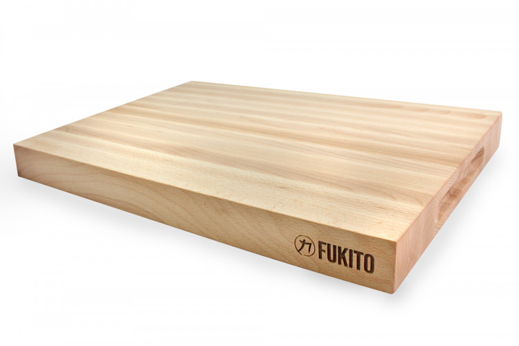 Billot de cuisine Fukito en bois de h&ecirc;tre certifi&eacute; FSC - 45 x 30 x 4 cm