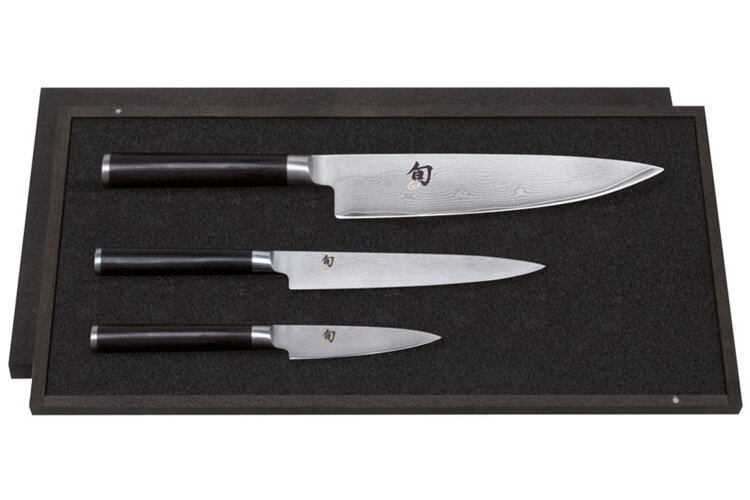 Coffret 3 couteaux japonais Kai Shun Damas