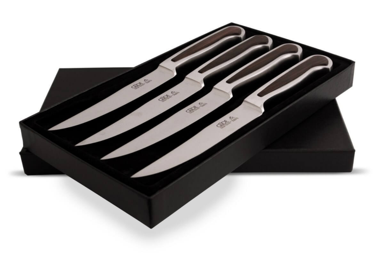 Coffret de 4 couteaux &agrave; steak G&uuml;de Delta 4-D380/12 en acier forg&eacute; lame 12cm