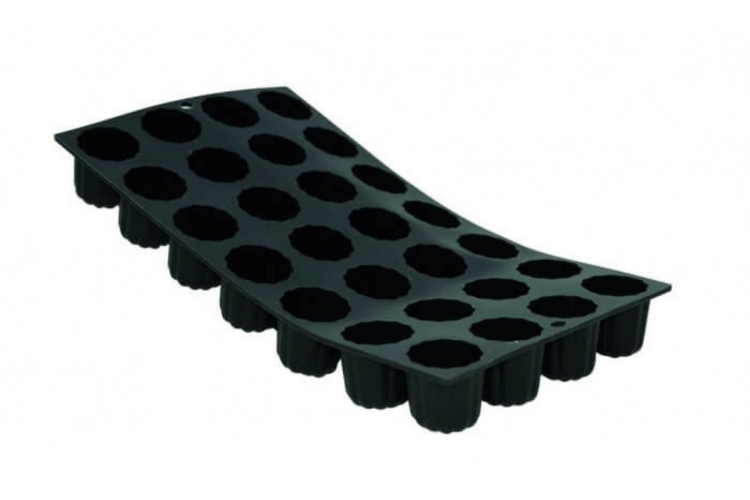 Moule pour 28 mini cannelés bordelais De Buyer Moul'flex 1977.01 en silicone