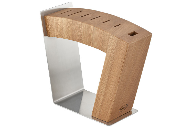 Bloc vide R&ouml;sle Move X en bois d'orme pour 6 couteaux et 1 paire de ciseaux