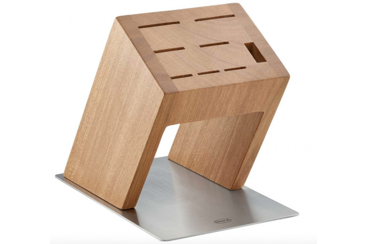 Bloc vide R&ouml;sle Knife X en bois d'orme pour 7 couteaux de cuisine et 1 paire de ciseaux