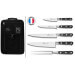 Sac spécial chef Sabatier Idéal Inox 4 couteaux de cuisine français + 1 fourchette - Exclusivité