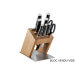 Bloc vide Rösle Knife X en bois d'orme pour 7 couteaux de cuisine et 1 paire de ciseaux