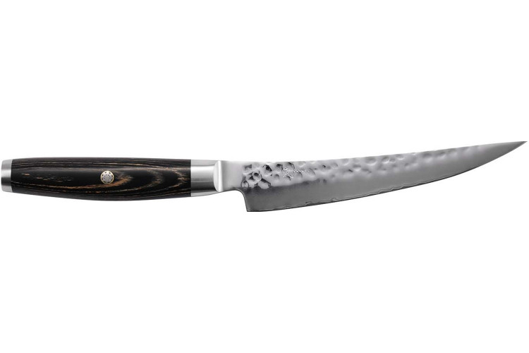 Couteau &agrave; d&eacute;sosser japonais Yaxell Ketu lame incurv&eacute;e 15cm manche en Pakkawood