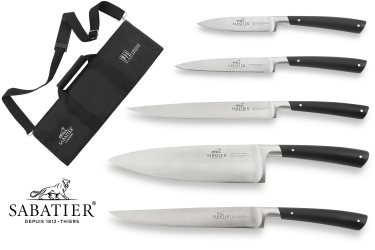 Malette de 5 couteaux Sabatier Edonist forg&eacute;s fabrication fran&ccedil;aise