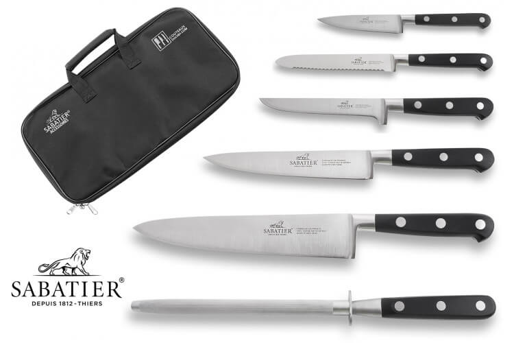 Mallette de 4 couteaux + 1 fusil Sabatier Chef fabrication française