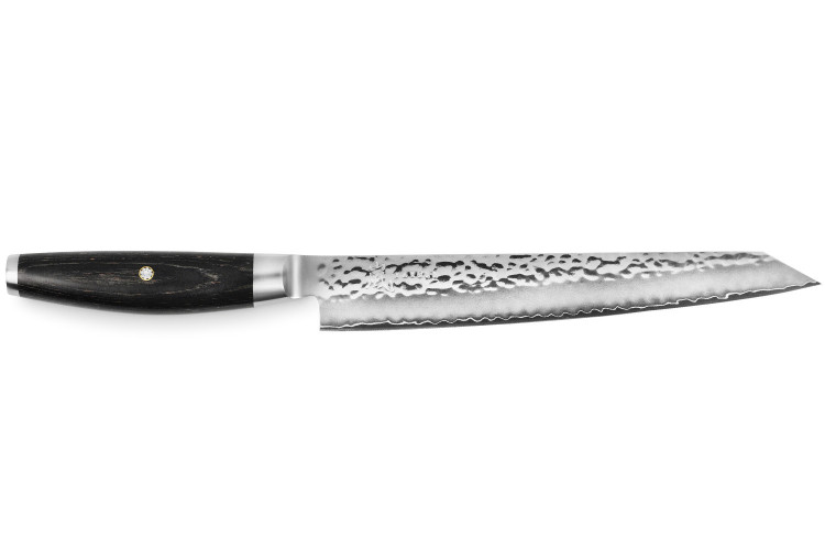 Couteau &agrave; trancher japonais Yaxell Ketu lame 23cm manche en Pakkawood