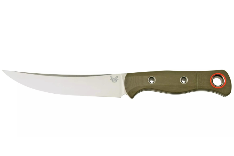 Couteau Benchmade Meatcrafter 15500-3 lame 15,4cm manche ajour&eacute; en G10 vert + &eacute;tui boltaron