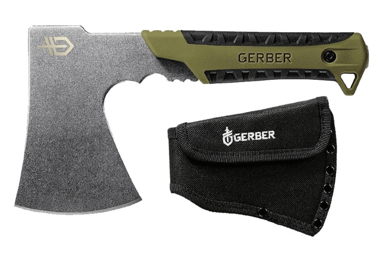Hachette Gerber Pack Hatchet GE003482 manche en caoutchouc vert/noir 24,1cm + &eacute;tui