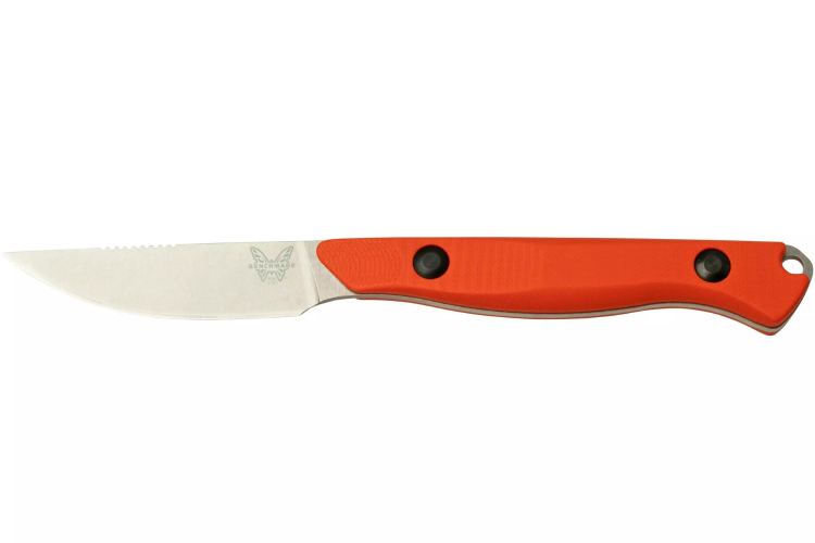 Couteau de chasse Benchmade Flyway 15700 lame 6,9cm manche G10 orange + &eacute;tui Boltaron