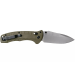 Couteau pliant Benchmade Turret Black 980SBK lame noire semi-dentée manche G10 vert olive 12cm