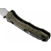 Couteau pliant Benchmade Turret Black 980SBK lame noire semi-dentée manche G10 vert olive 12cm