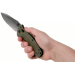Couteau pliant Benchmade Turret Black 980SBK lame noire semi-dentée manche G10 vert olive 12cm