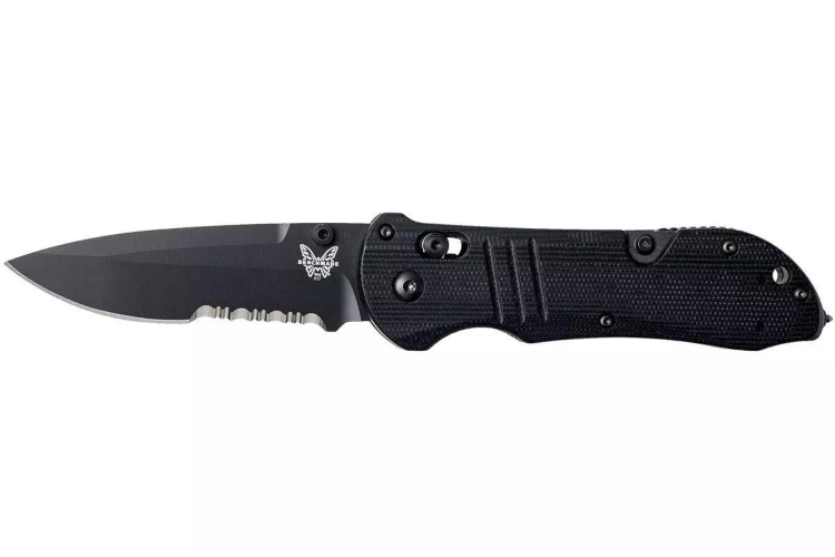 Couteau pliant Benchmade Tactical Triage 917SBK manche en G10 noir 12,4cm avec coupe ceinture