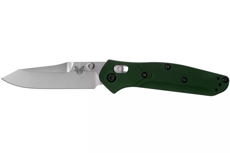 Couteau pliant Benchmade Mini Osborne 945 lame tanto manche aluminium anodis&eacute; vert 9cm