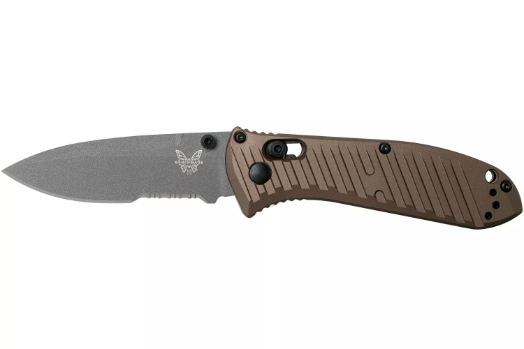 Couteau pliant Benchmade Mini Presidio BN575SGY-2001 manche en aluminium bronze 10,8cm - Edition limit&eacute;e 2020