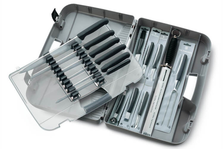 Mallette 14 couteaux de cuisine et accessoires Victorinox