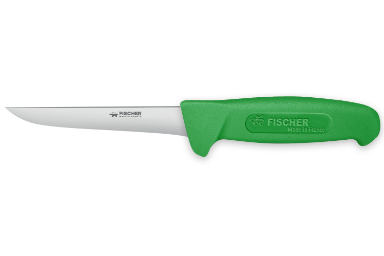 Couteau &agrave; d&eacute;sosser professionnel Fischer HACCP lame droite 14cm manche vert