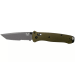 Couteau pliant Benchmade Bailout 537SGY-1 lame semi-dentée manche aluminium anodisé vert 11cm avec brise-vitre