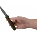 Couteau pliant Benchmade Bailout 537SGY-1 lame semi-dentée manche aluminium anodisé vert 11cm avec brise-vitre