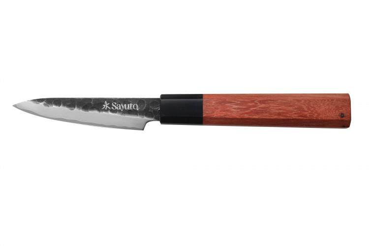 Couteau d'office Sayuto S&eacute;quoia San Mai martel&eacute; 9cm